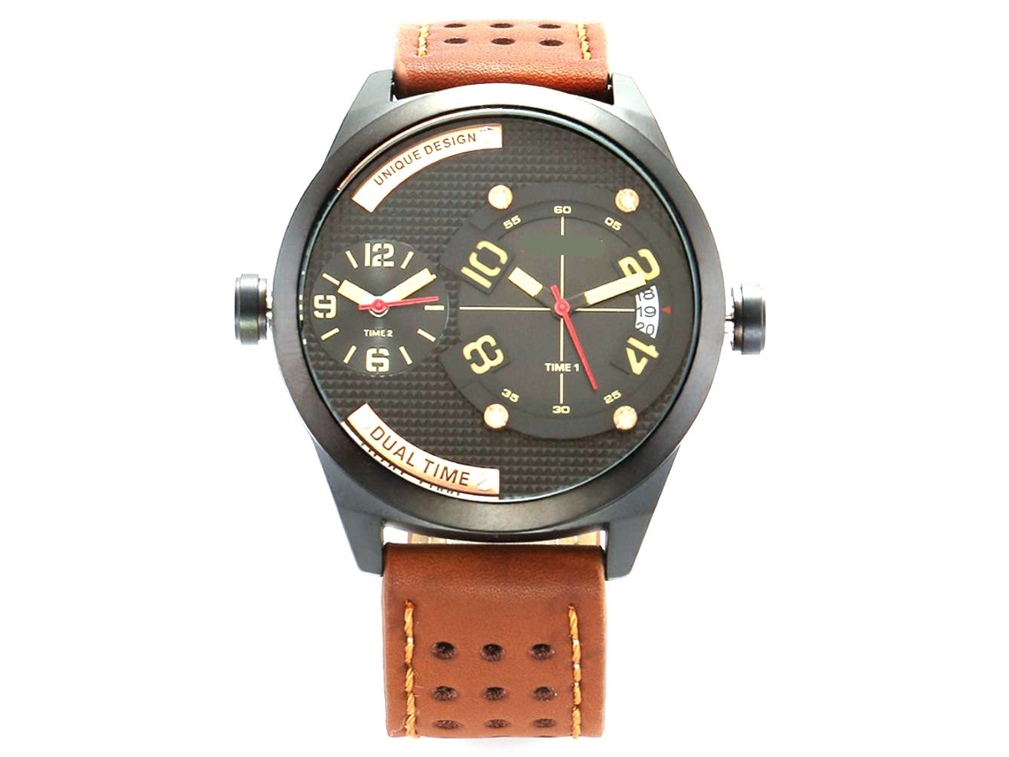 Reloj Hombre De Cuarzo Duradero Con Calendario Y Punta Khaki