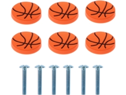 6 Pomos Con Forma De Balón De Baloncesto Para Puertas, Juego De Tiradores Para Armarios Y Cajones.