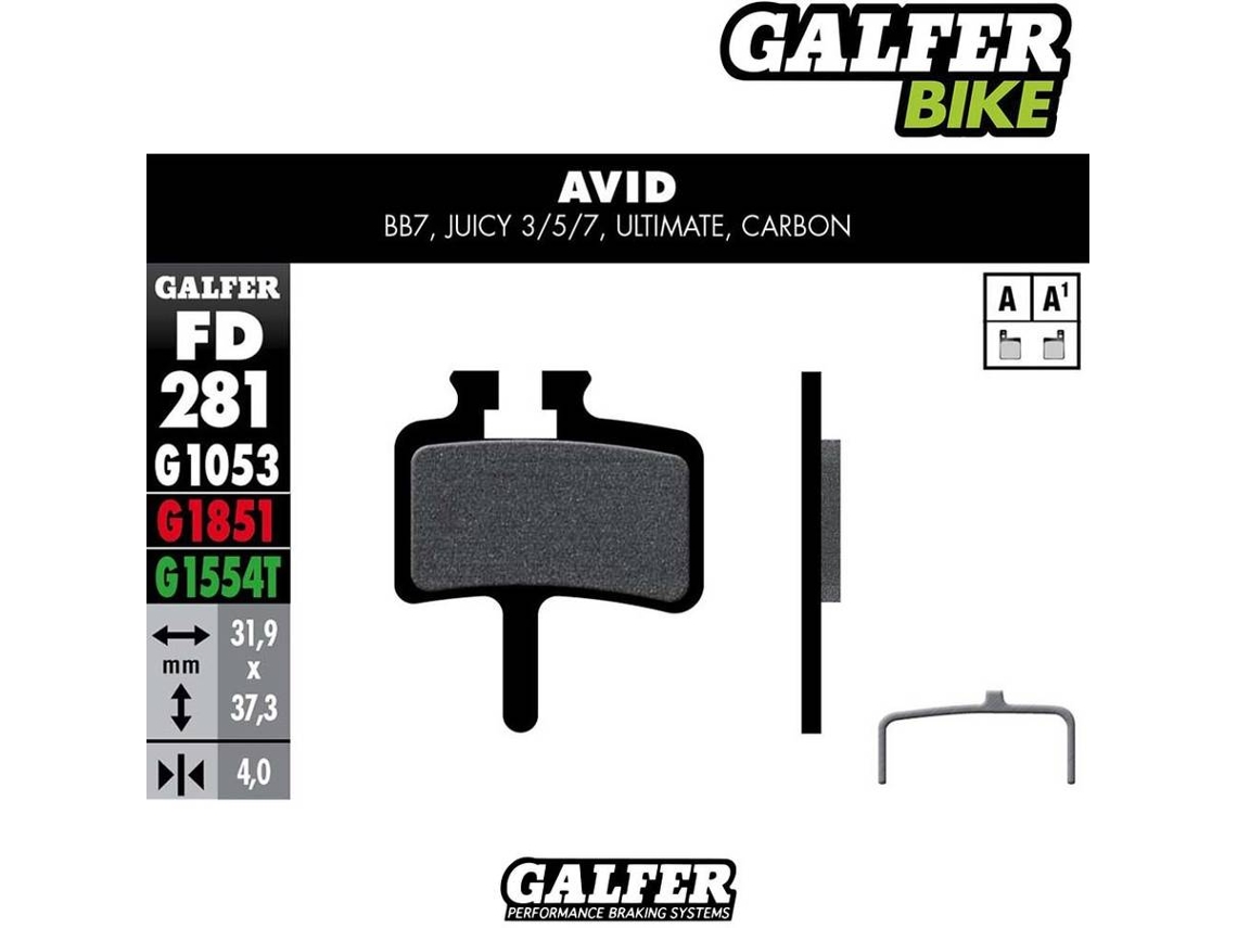 Pastillas de Freno GALFER Standard Avid Bb7, Juicy 3,5,7,Ultimate,Carbon