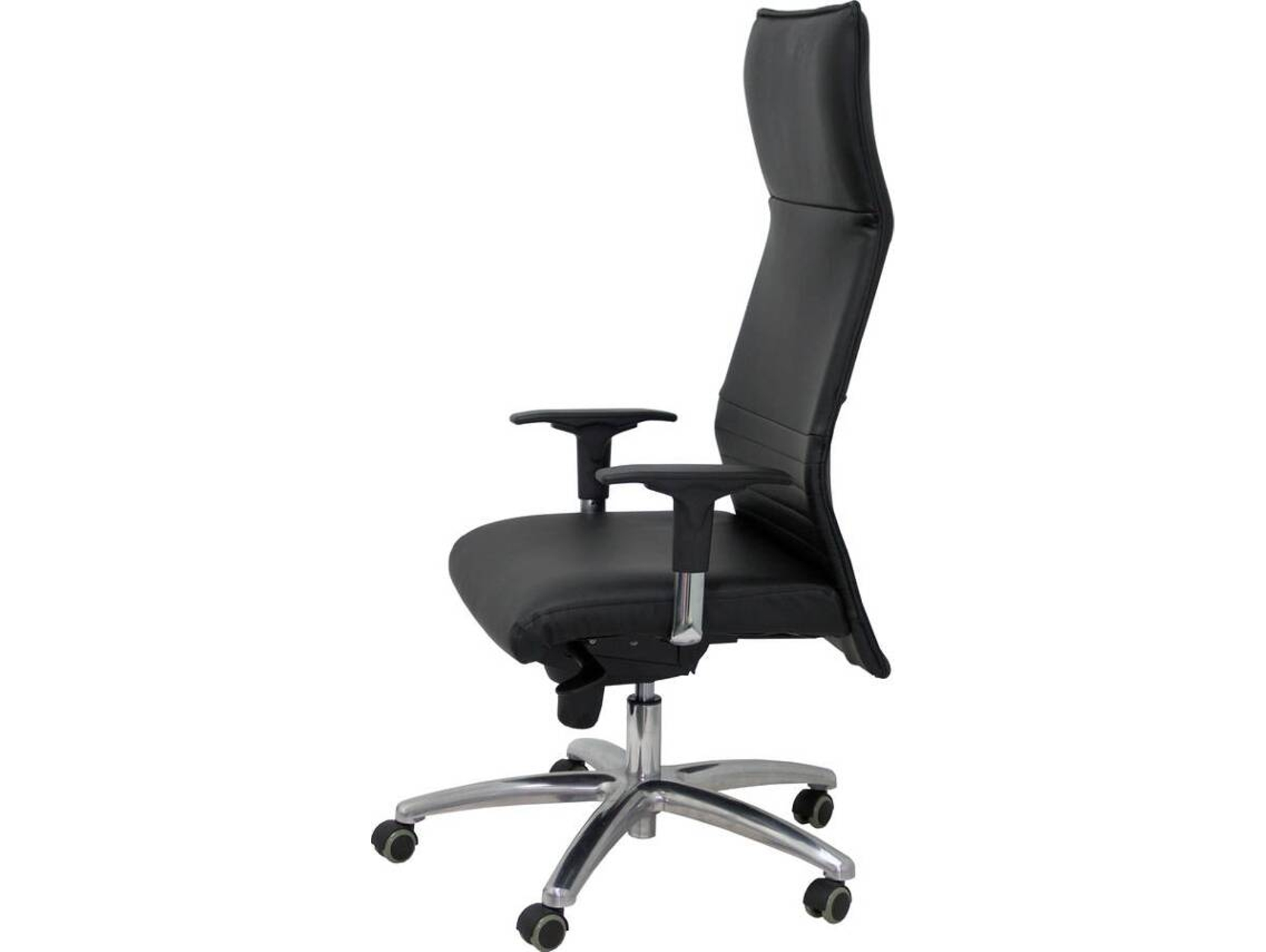 Silla de Escritorio Ejecutiva PYC Albacete Negro con ruedas antiarañazos (Brazos Ajustables - Piel sintética)