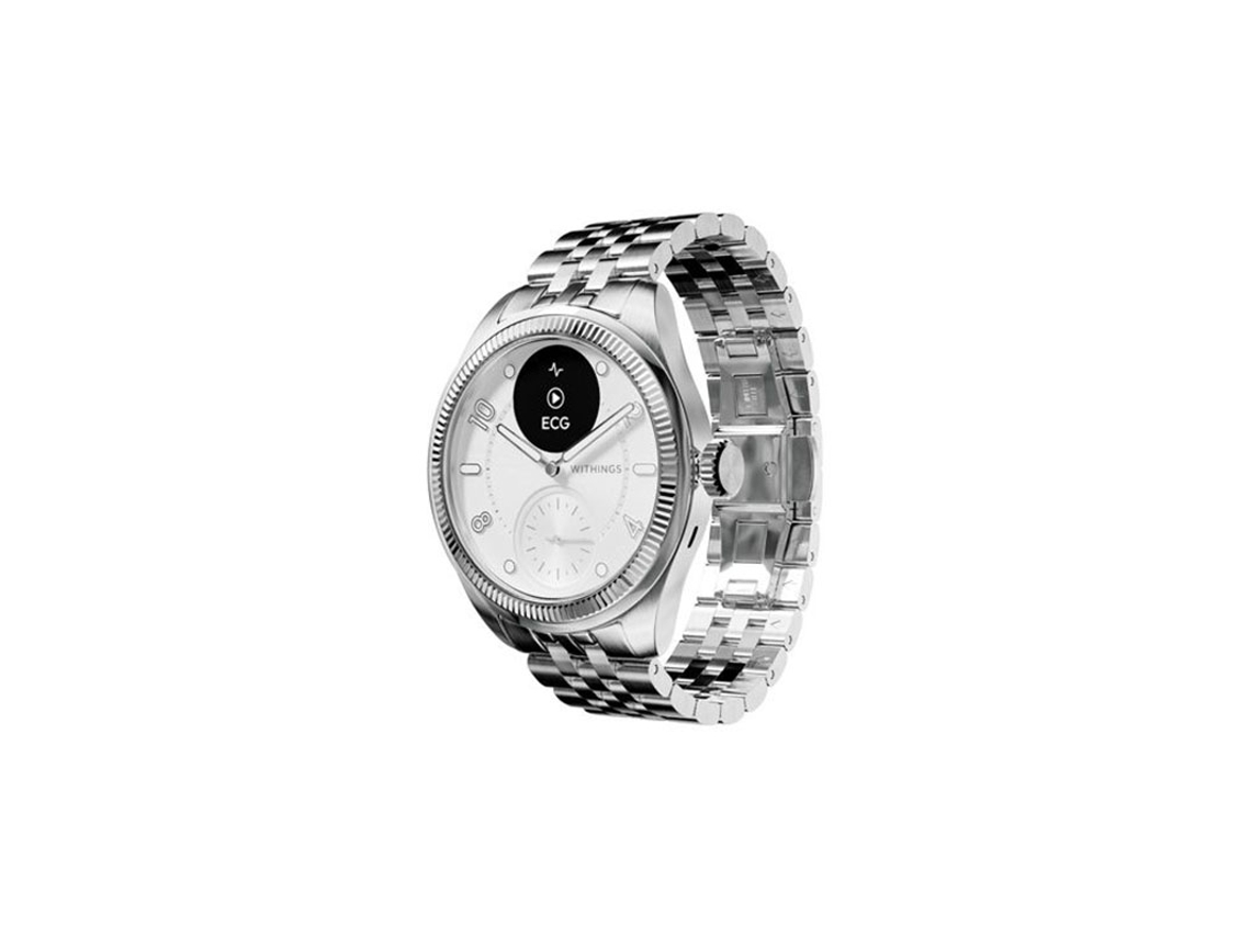 Reloj inteligente Scanwatch Nova Brilliant Edition con monitor de salud de 39 mm, color gris Withings