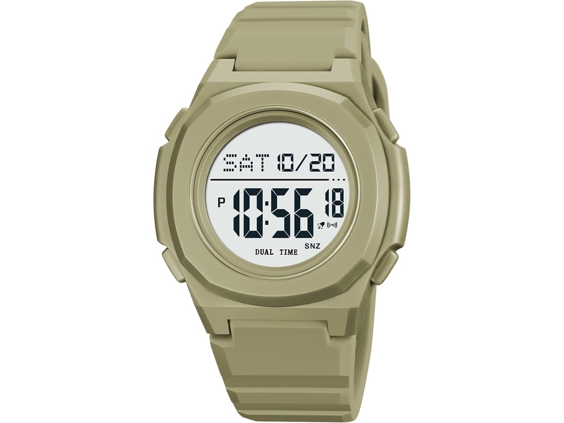 Reloj deportivo para hombre con correa de silicona resistente al agua y pantalla brillante