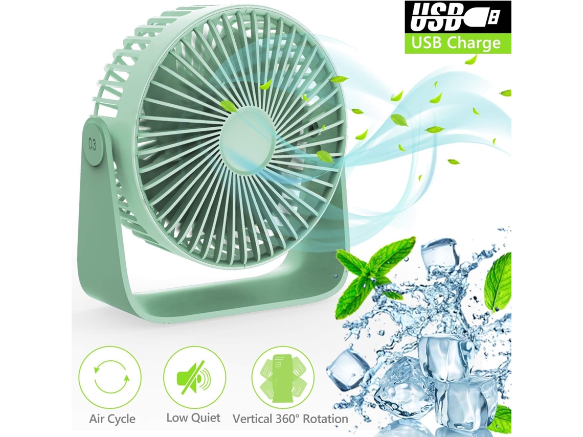JEIIBRZUI Mini USB Fan Silent 360° Rotación puede poner aceites de aromaterapia ajustables de 3 velocidades