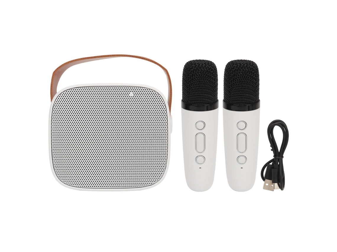2026-máquina De Karaoke Mini Portátil Con Micrófono Inalámbrico Altavoz Bluetooth Para Adultos Niños Batería 1600mah Blanco