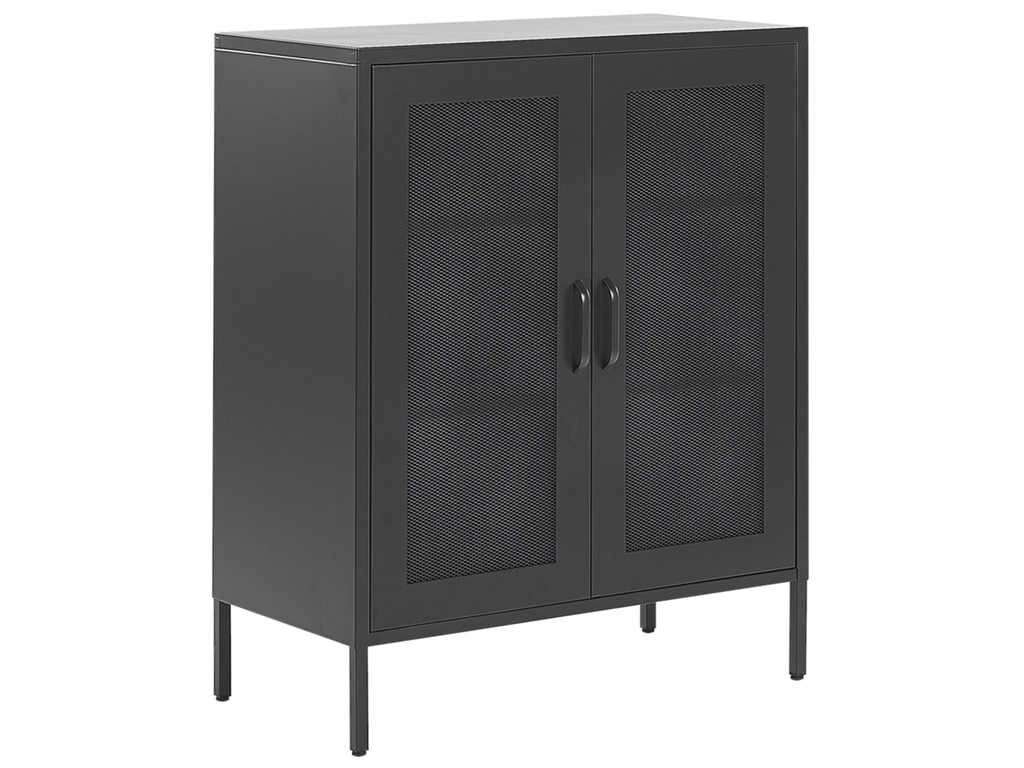 Aparador de 2 puertas BELIANI Wakatipu de Acero Negro 80x40x102