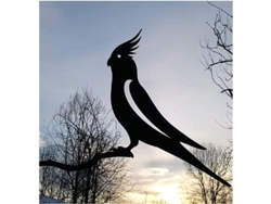 Adorno De Pájaro De Acero, Silueta Metálica Para Jardín Y Patio Exterior.