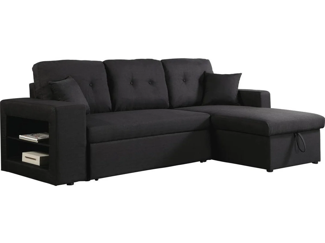 Sofá HABITAT Y JARDÍN Axel (Negro - Tela - 233 x 146 x 86 cm)