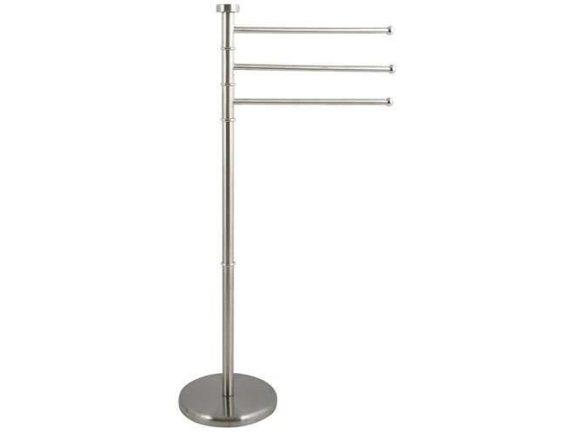 Toallero independiente Msv con 3 brazos de acero inoxidable, color gris