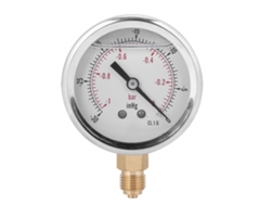 Manómetro De Vacío Radial Lleno De Aceite Ts Pggz604-0bar 1/4bsp Y60 Para Petróleo Y Metalurgia