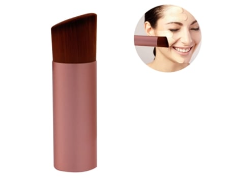 Brocha De Maquillaje, Brocha De Maquillaje En Polvo Kabuki En Ángulo, Brocha De Viaje Para Rubor Facial Para Rubor, Pulido, Cosméticos En Polvo Imp...