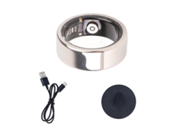 Anillo inteligente multifuncional con podómetro y monitorización del sueño, IP68, plateado, 17,4 mm