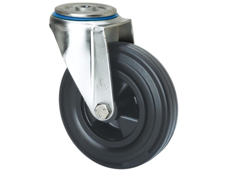 Rueda giratora agujero m12 20zvl125-psn poliamix-goma negra eje liso ALEX