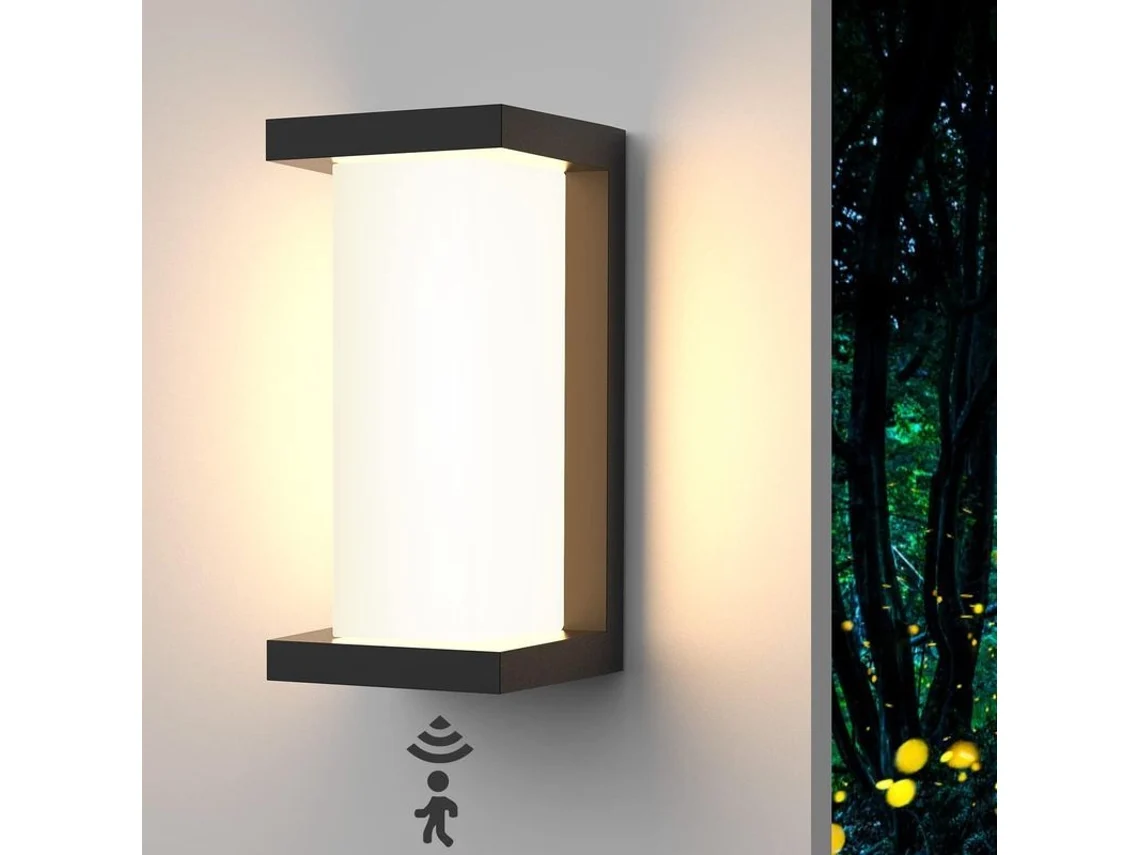 Luz De Parede Exterior 18w Com Sensor De Movimento Impermeável Ip66 Para Decoração De Jardim