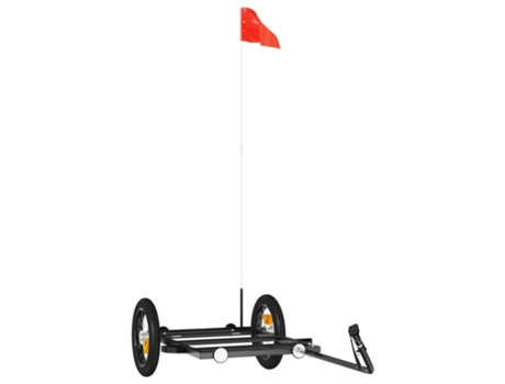 Remolque VIDA XL para bicicleta hierro negro (122x53x28 cm)