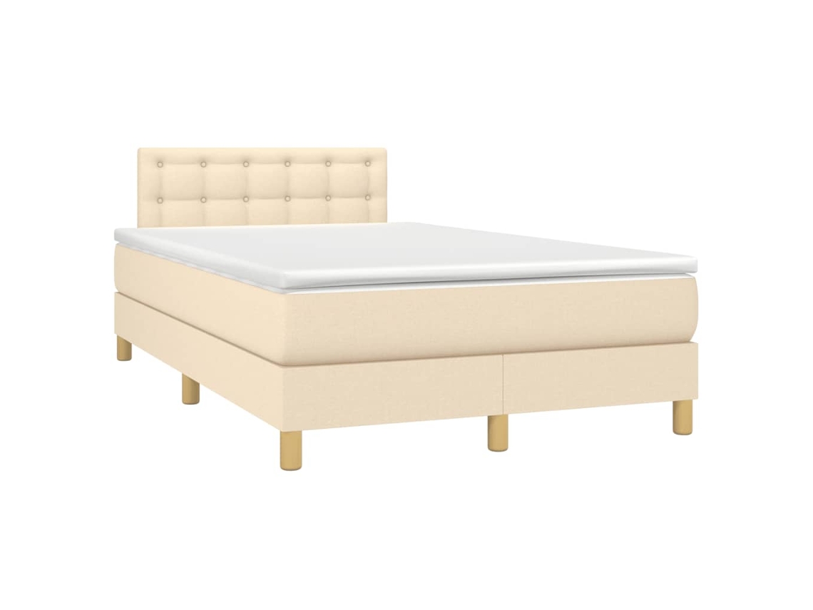Maison Exclusive - Cama Box Spring Con Colchón Tela Color Crema 120x190 Cm