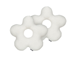 Cojines en forma de flor BELIANI Camponula de Pelo sintético Blanco 40x40x5