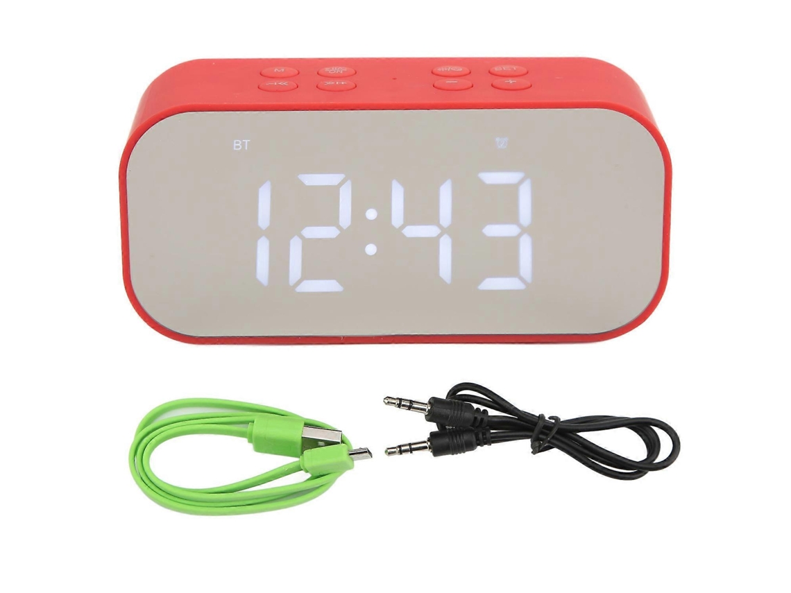Reloj despertador electrónico con espejo y reducción de ruido inteligente, altavoz digital doble de 45 mm, Du Chennnls