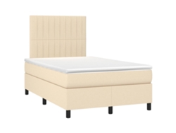 Sommier con Colchón VIDAXL Tela Beige (120x190cm)