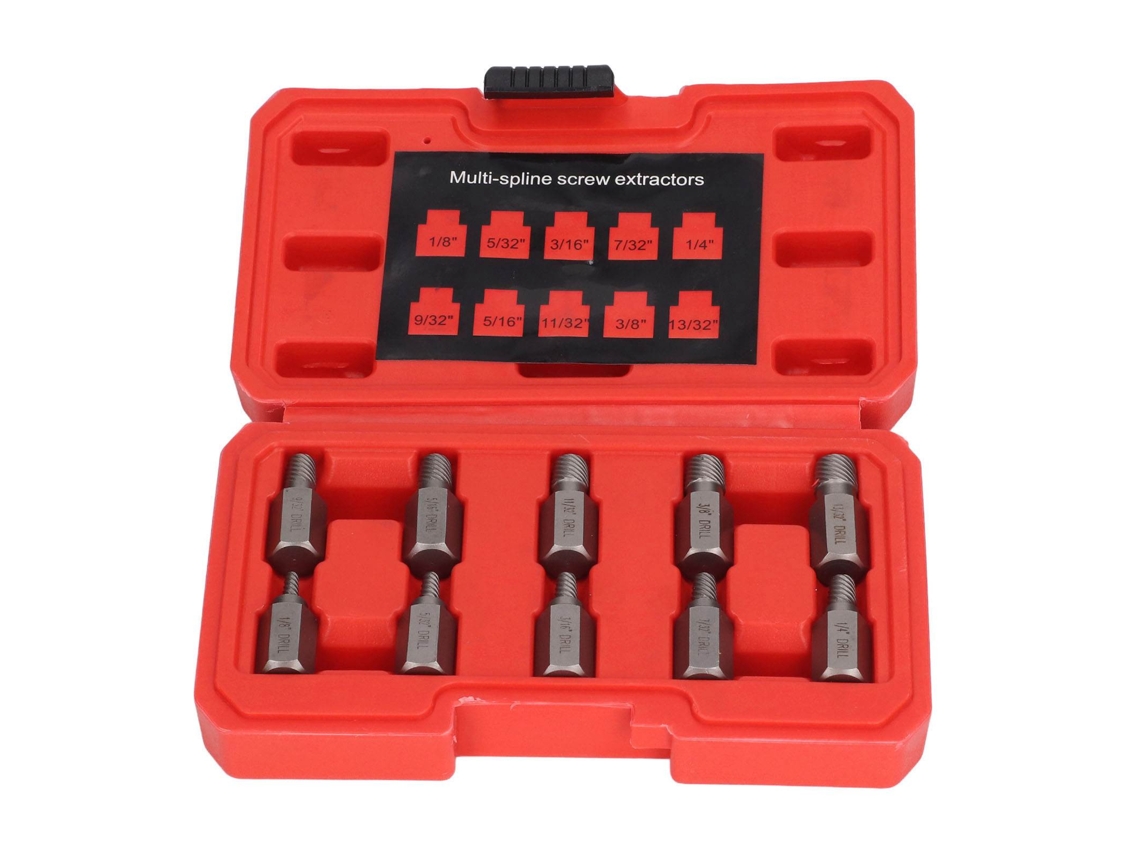 10pcs Extractores De Tornillos De Cabeza Hexagonal Con Espiral Izquierda Para Remover Tornillos Y Tuercas Rotos