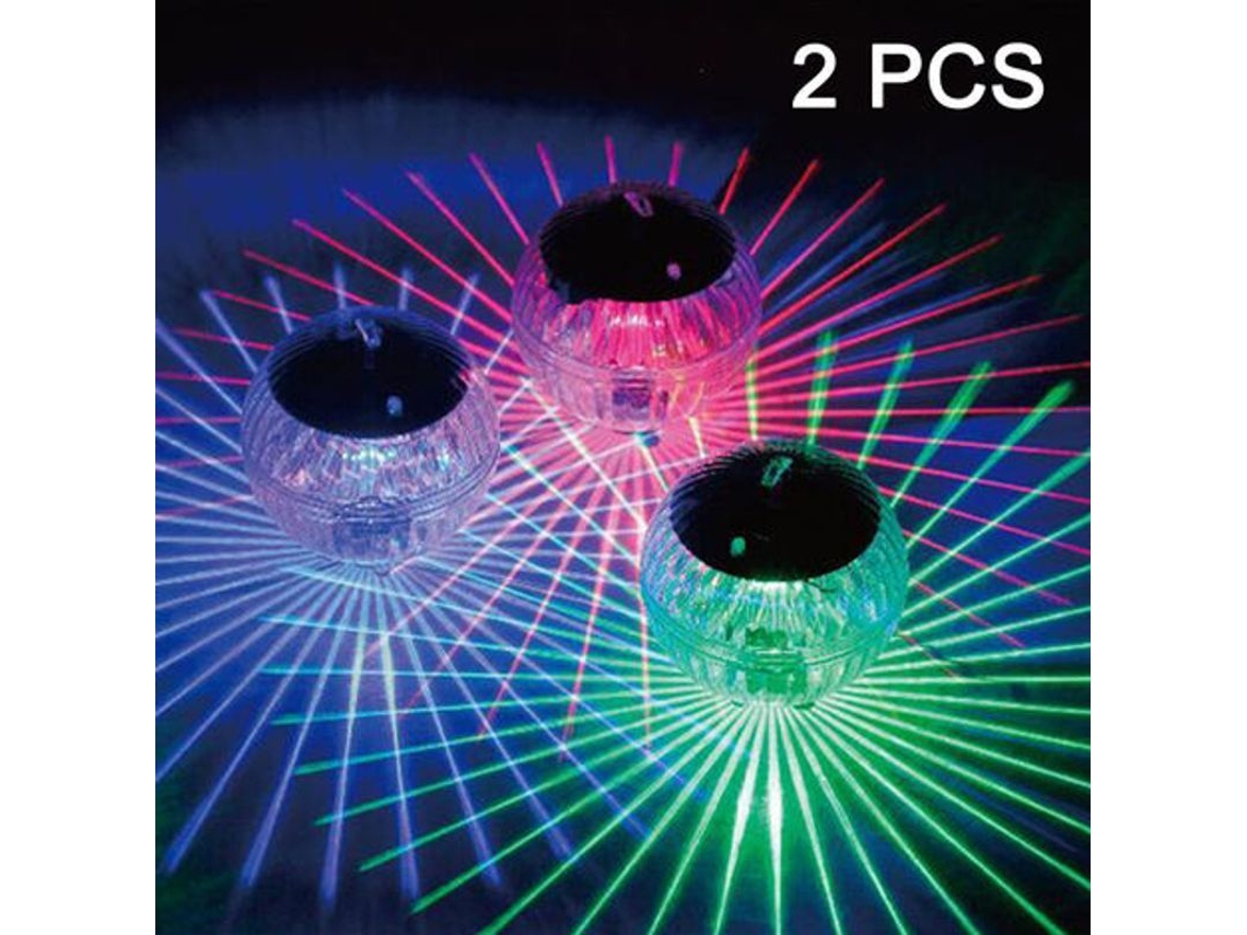 2 Luces Flotantes Solares Inflables Para Piscina Con Cambio De Color, Resistentes Al Agua.