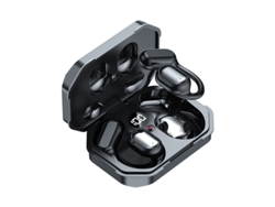 Auriculares inalámbricos con gancho para la oreja, LED, reducción de ruido inteligente, graves potentes, tela, Bluetooth, negros