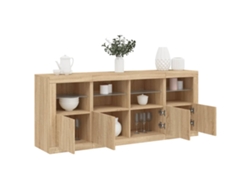 Aparador Con Luces Led Roble Sonoma 163x37x67 Cm