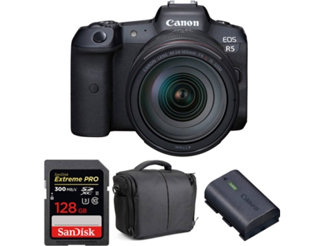Kit Cámara Mirrorless, Objectivo y Accesorios CANON EOS R5 (45 MP - Sensor: Full Frame - ISO: 100 a 51200)