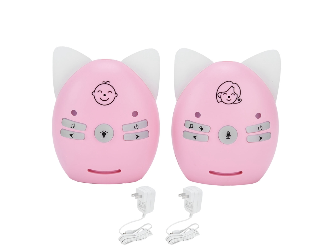 Monitor De Áudio Digital Para Bebê V30 Sem Fio Bidirecional Detector De Choro Com Alarme Rosa Plug Us 100‑240v