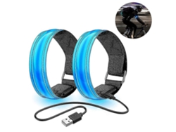 Omni-2 Pares De Pulseiras Led Recarregáveis Para Corredores Com Modos De Luz Ajustáveis, Equipamento Reflexivo Para Ciclismo E Passeios Noturnos