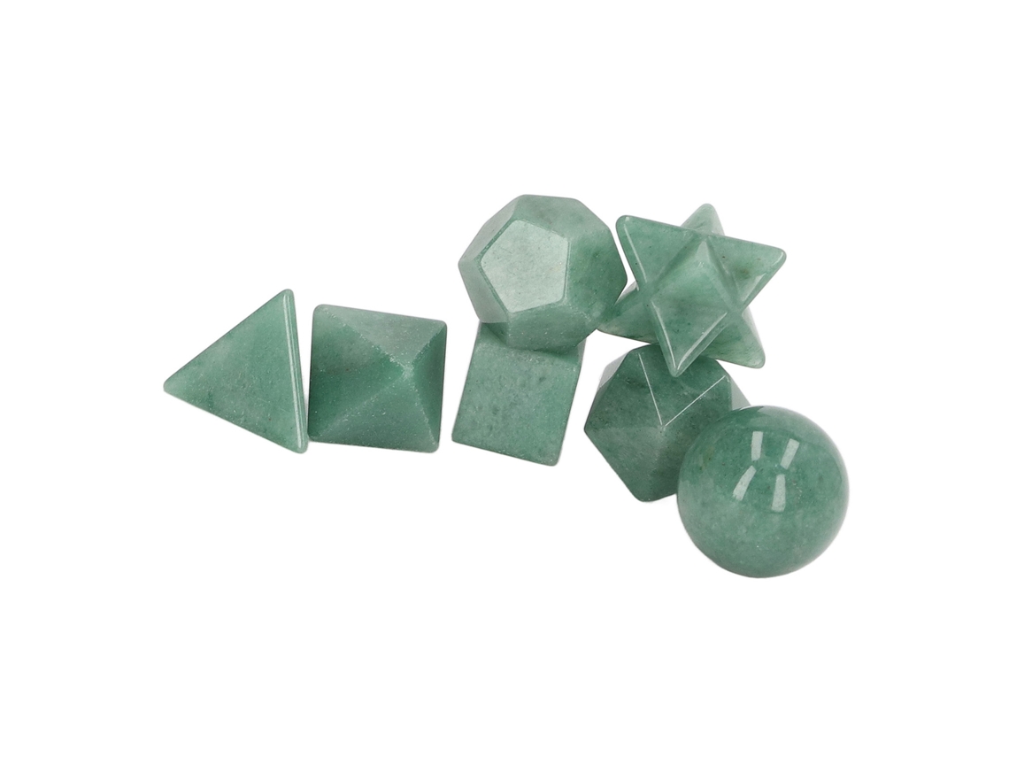 Kit De 7 Cristales De Chakras, Piedras Geométricas Semipreciosas Para La Sanación, La Meditación Y La Decoración.