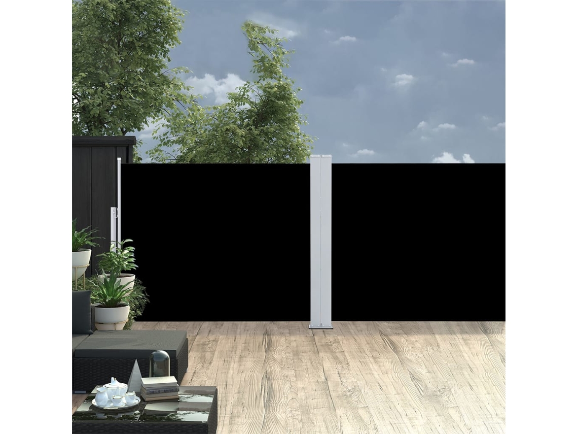 Toldo Lateral Retrã¡til 140x1000 Cm Preto Dkd Home Decor