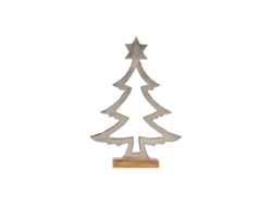 Árbol de Navidad Silhueta Prateado Metal Madeira 4,6 X 39 X 27 cm