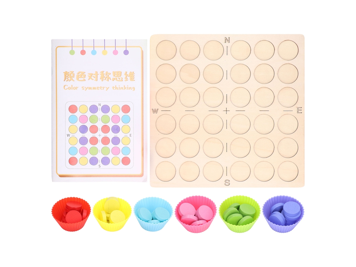 Bj-bloques De Madeira Divertidos Para Crianças Com Cores E Espelhos: Jogo Educativo De Pareamento E Pensamento