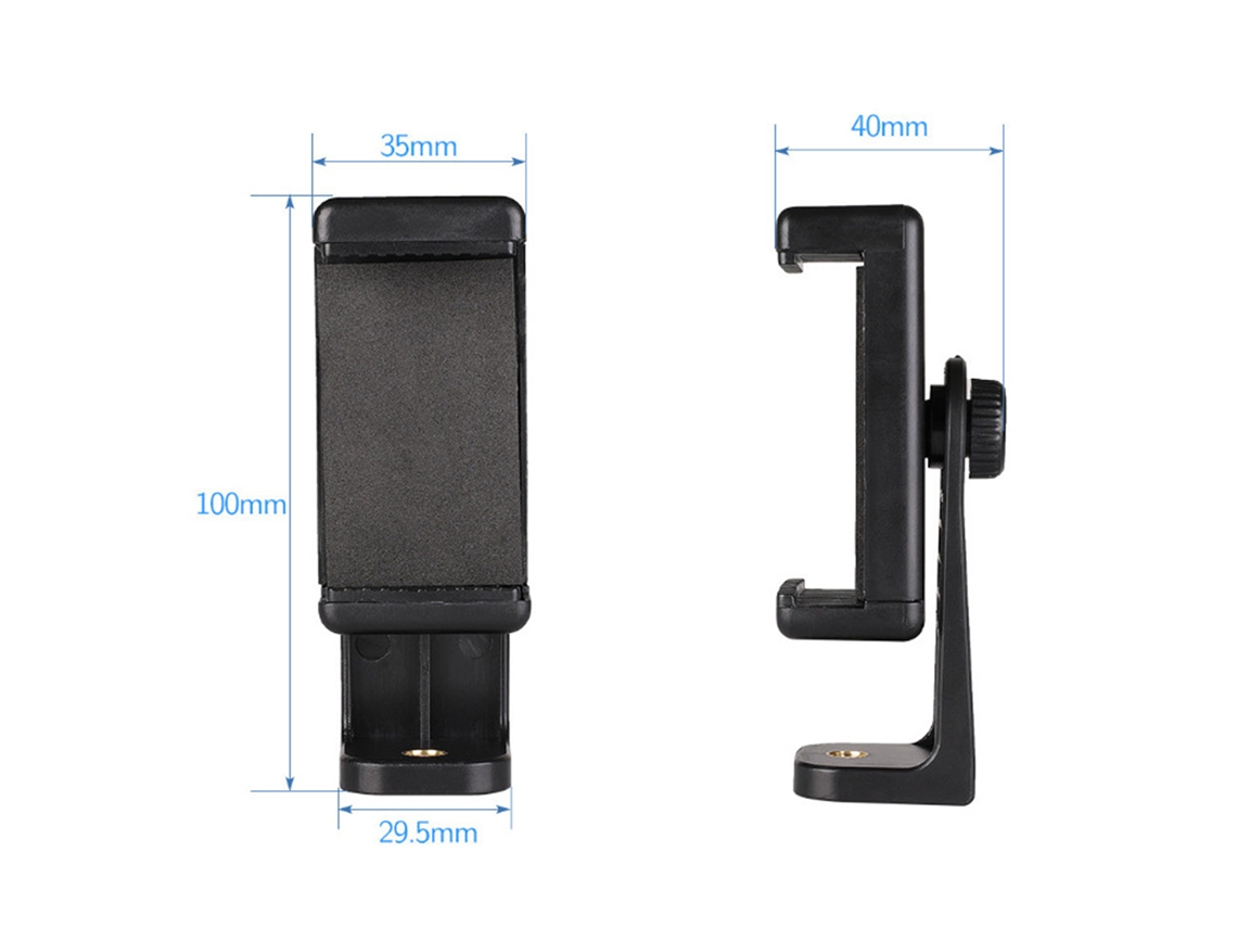 Suporte Para Celular Com Rotação 360 Graus Portátil Tripé Universal Clip Preto Para Smartphone