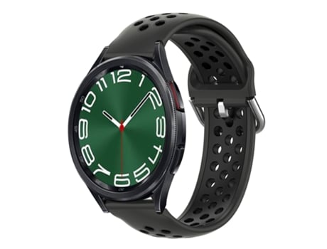 Correa de reloj inteligente para Samsung Galaxy Watch 6 Classic 47 mm 20 mm Correa de reloj deportivo transpirable perforada de silicona (negro)