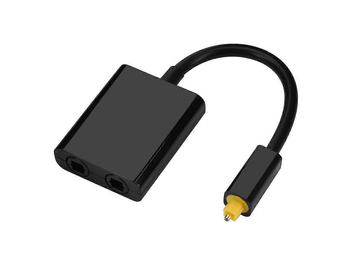 Adaptador divisor de audio óptico digital de dos puertos (1 unidad) Hengjian (negro)
