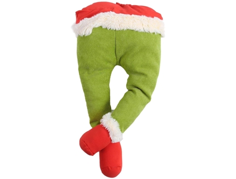 Adorno de Navidad ZMDECQNA Pulgadas Ladrón Grinch Arpillera Patas Felpa Muebles Adornos Navideños Piernas Rellenas Acero Gris (30x26x2cm)