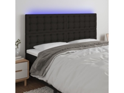 Cabecero Con Luces Led Tela Negro 160x5x118/128 Cm