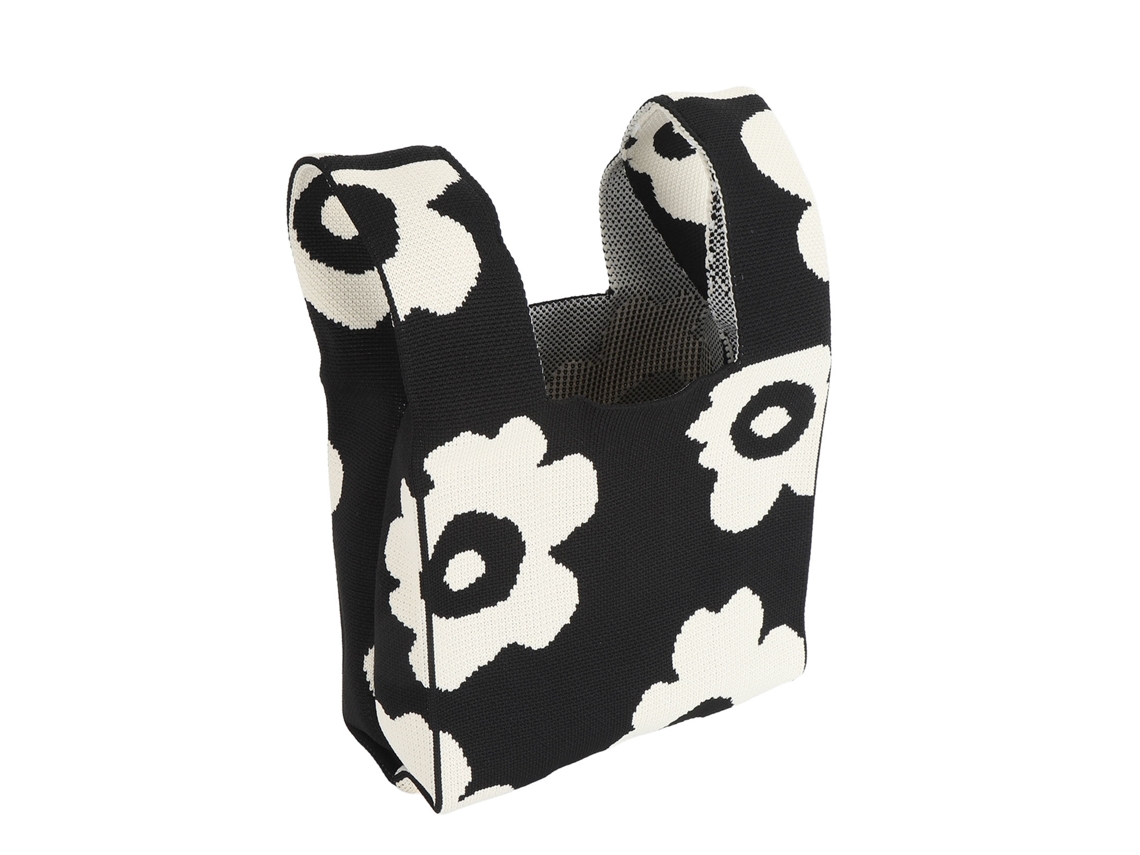 Bolso Pequeño Tejido Con Nudo, Fácil De Llevar, Diseño Estético De Ganchillo Para Mujer, Ideal Para Regalar, Color Negro.