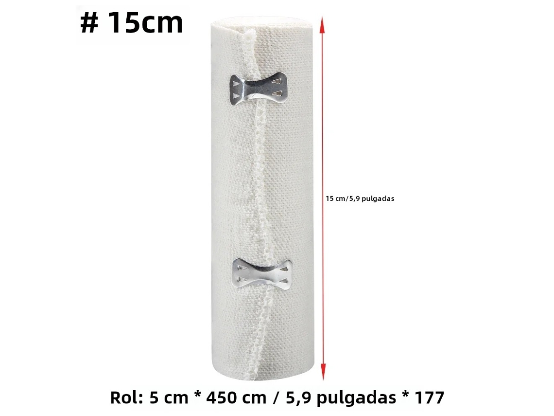 1 rollo de vendaje elástico de compresión con cierre de velcro, cinta de soporte deportiva, apto para tobillos. Mdug (15 cm)