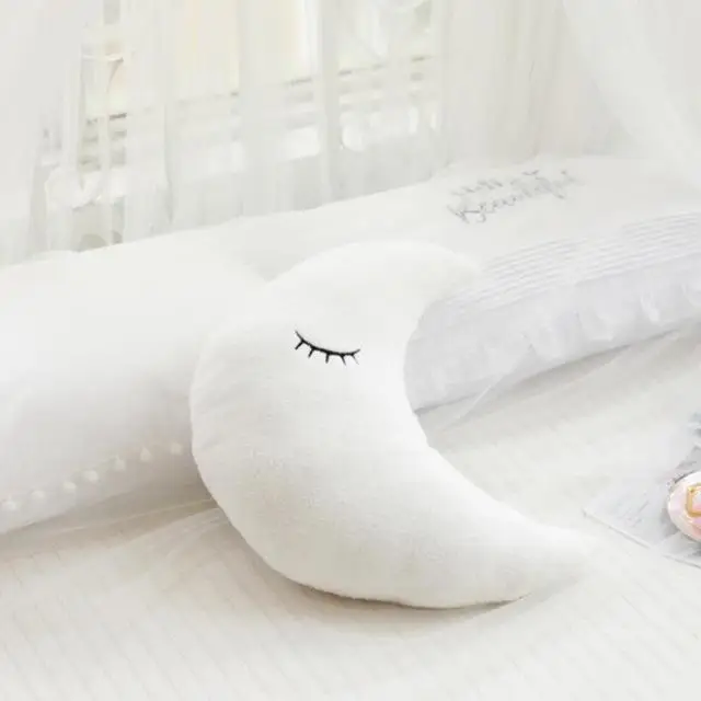 (luna Blanca 50cm) Nuevo Cojín/almohada De Peluche, Ideal Para La Decoración De Habitaciones.