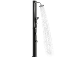 Ducha solar de jardín de 35 litros con grifo giratorio y protección antihielo.