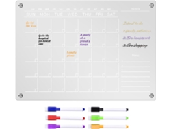 Calendário Semanal Magnético– Quadro Branco Acrílico Para Geladeira| Planejador Transparente|| Apagável