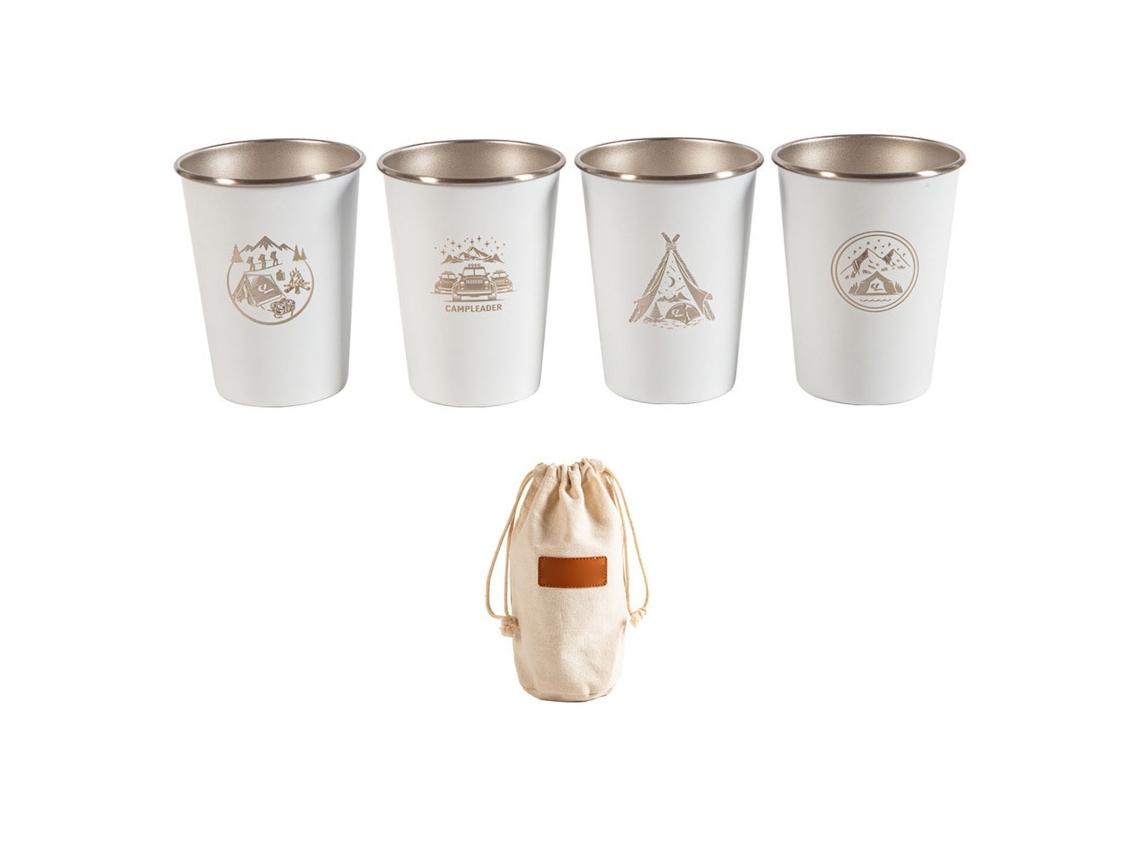 Juego De 4 Tazas De Acero Inoxidable Para Camping, 350 Ml, Para Picnics Y Barbacoas Al Aire Libre.