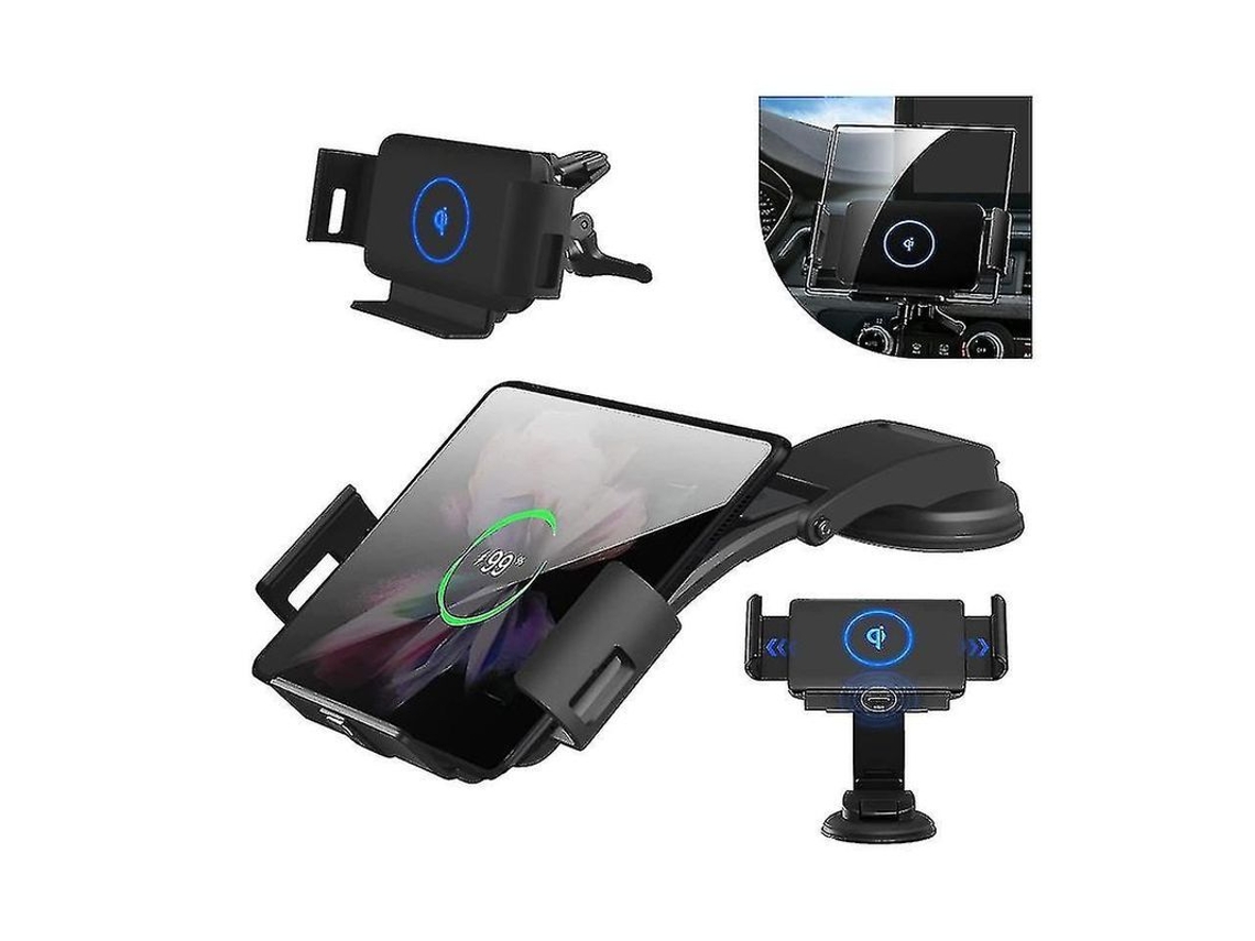 Soporte De Carga Inalámbrica Para Galaxy Z Fold 3/2, Carga Rápida De 15 W, Ventilador Para Coche