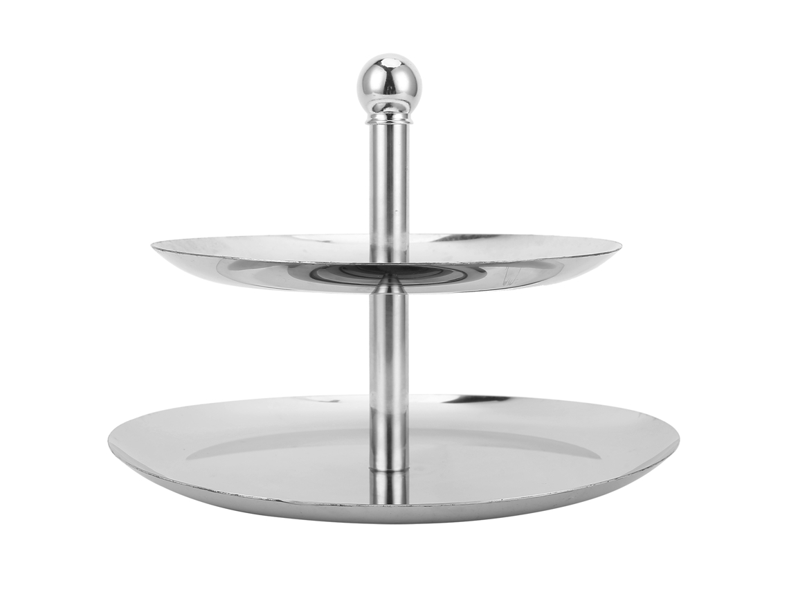 Soporte para tartas de acero inoxidable de 2 niveles para fiestas Worten