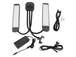 Lámpara de iluminación de estudio ajustable con brazos dobles para fotografía
