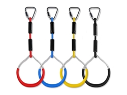 Anillos De Escalada Infantil Columpio Multifunción Plástico Carga Máxima 160kg Obstáculo Ninja Jardín