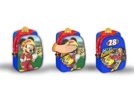 Mochila DISFRAZZES Mickey Lentejuelas Reversible Get Set Goooo (3 Un - 24 x 30 x 9 cm)