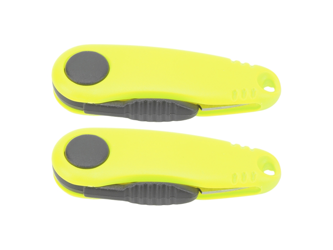 Tesoura De Linha De Badminton E Pesca Pequena Em Forma De Camarão Portátil Plegável Amarelo Fluorescente 2 Unidades